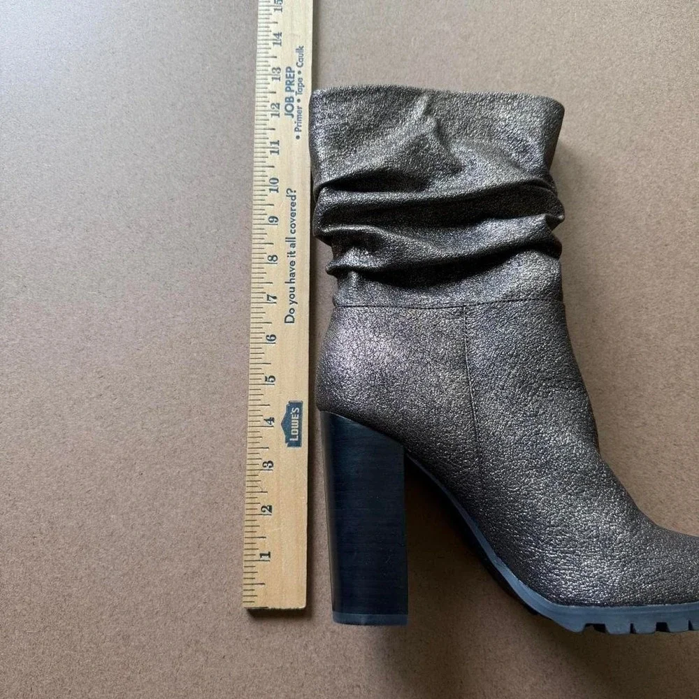 Katy Perry The Raina Slouchy Metallic Gunmetal Boots Size 9